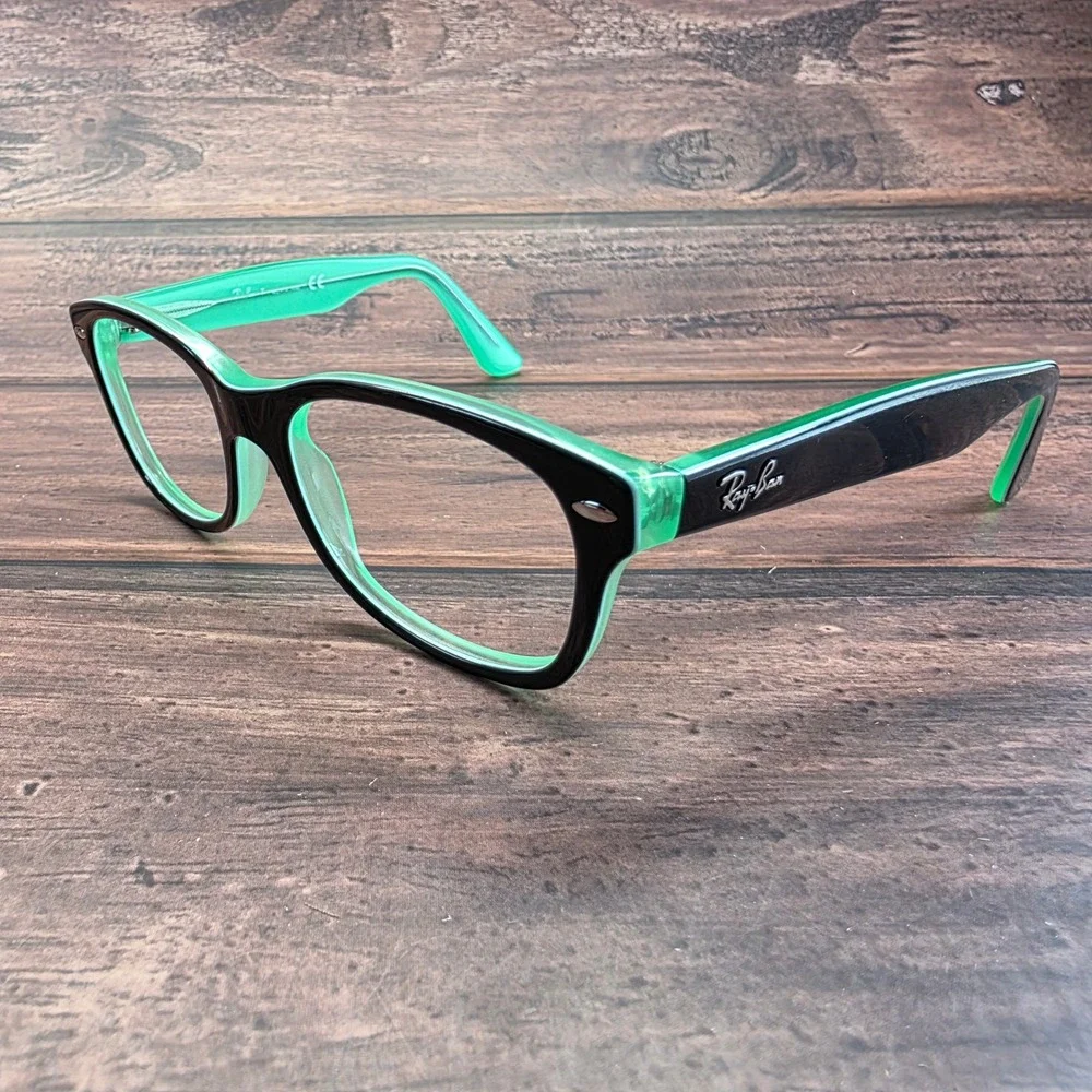 Ray-Ban RB 1528 3764 Black Green Square Eyeglass Frames 48-16-130
